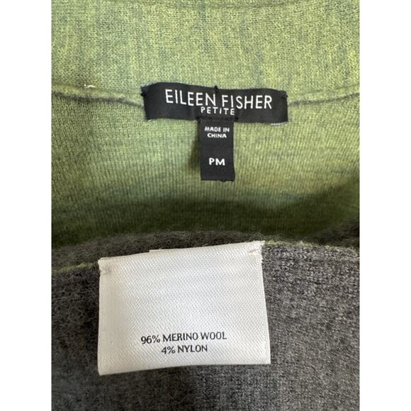 Eileen Fisher Petite Merino Wool Double-Breasted Peacoat Sweater Jacket medium P - Picture 11 of 12